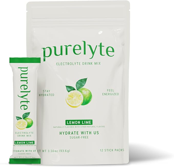 Electrolyte Drink Mix – Sugar-Free Hydration Powder Packets – Clean Electrolytes with Trace Minerals – Keto, Vegan, Gluten-Free – No Artificial Sweeteners – 12 Sticks – Lemon Lime