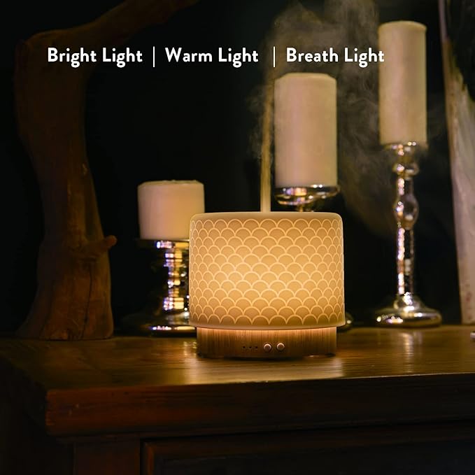 Essential Oil Diffuser 280ml Aromatherapy Diffuser for Large Room Small Humidifier with Sleep Mode-4 Timers, 3 Modes Lights, Auto-Off, No Beep