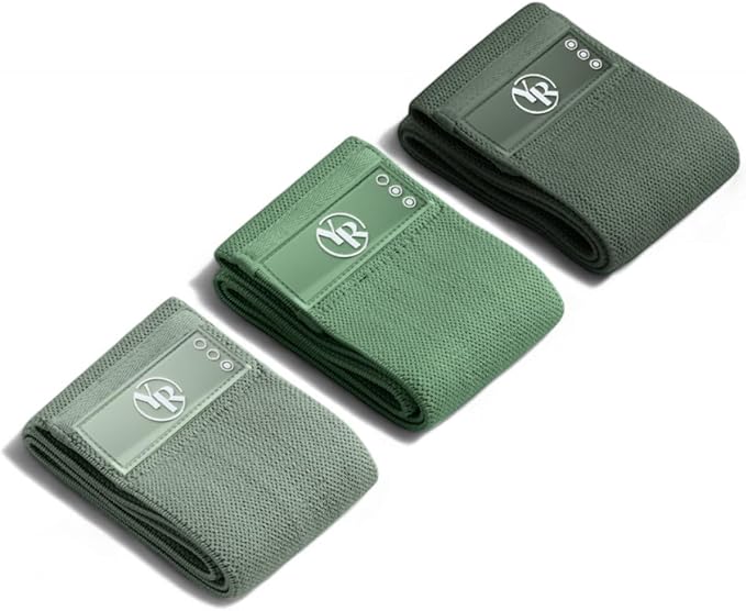 Fabric Booty Band Set for Pilates and Other Workouts- 3 Levels of Resistance 100% Latex Free