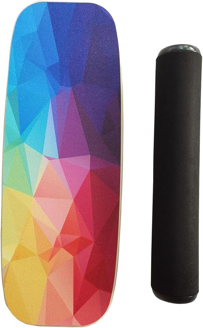 Balance Board Surf Trainer with Adjustable Stoppers - 2 Different Distance Options Balance Board for Surfing, Snowboarding, Skiing, Skateboarding, 300lbs Capacity