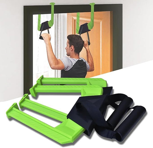 Portable Pull Up Bar - Adjustable Doorway Home Gym with 330lbs Capacity - No Screw Installation for Workout Anywhere - Lightweight Travel Fitness Equipment