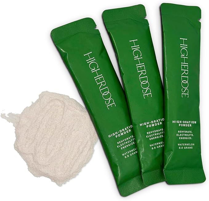 HigherDOSE HIGH-DRATION Electrolytes Powder – Replenishes & Energizes with Real Watermelon, Magnesium, Vitamin Complex & Coconut Water – Post Workout Recovery - No Added Sugar (30 Servings)