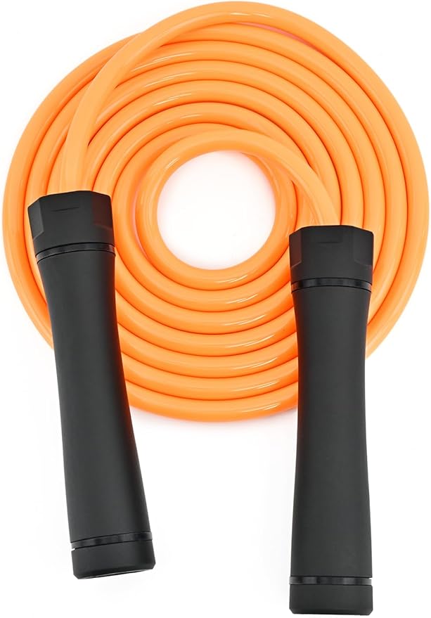Weighted Jump Rope, 1LB Tangle-Free Ball Bearing Rapid Speed Skipping Rope for Men Women, Adjustable 9mm Cotton & PVC Rope with Alum Handle for Boxing MMA Weight-Loss Athletic Workout Fitness