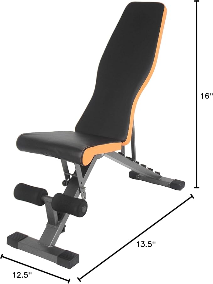 FixtureDisplays® 450 LBS Capacity Weight Bench, Adjustable Training Bench for Full Body Workout for Home Gym Dumbbell Exercise 15201-2D