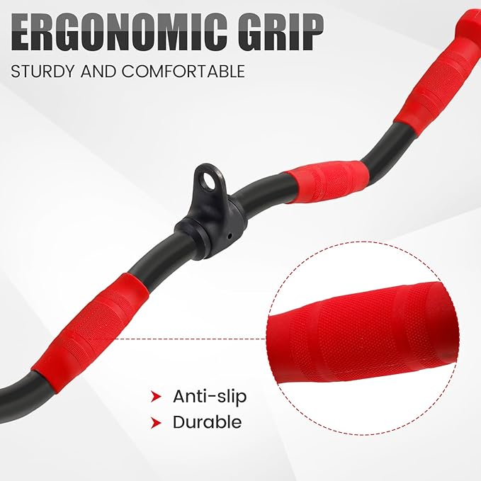 V-shaped Bar Straight Rotating Bar Curl LAT Pull Down Bar D Handle Double D Row Handle With PU Grip Environmentally Odorless, Lat Pulldown Attachments Cable Machine Attachment for Home Gym