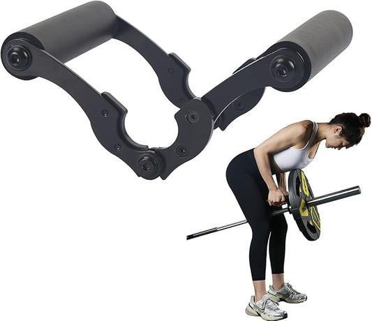 V Bar Row Landmine Handle Attachment for Barbell Bars,Solid Mine Double D Row Handle Grips with Non-Slip Rubber Grips, T-Row Attachment for Olympic Strength Training Bars