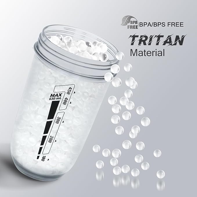 20 oz protein shaker bottle, TRITAN Plastic, BPA/BPS Free Whey Protein Drink Cups for Pre-Workout and Gym, Blender Shaker for Blending Protein Shakes, Overnight Oats and Smoothies (green)