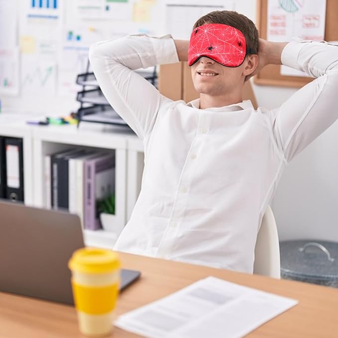 2 Pcs Sleep Mask for Kids Boys, Silk Eye Covers for Sleeping, Adjustable Strap & Light Blocking Design, Adult Children's Bedtime Blindfold for Travel and Home Use (Spider)