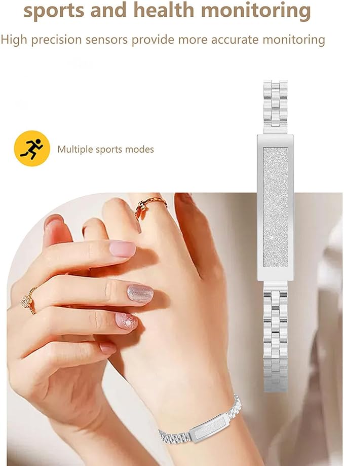 Smart Health Wristband, Zinc Alloy Bluetooth IP68 Health Fitness Tracker Screenless Smart Bracelet Step Counter for Sleep Sports Tracking