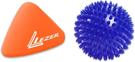 LEZER, Trigger Massage Point, Manual Massage Ball, Muscle Knots Relief Tool, Myofascial Release, Physical Therapy, Plantar Fasciitis, Set of 2 (Orange Trigger and Spiky Ball)