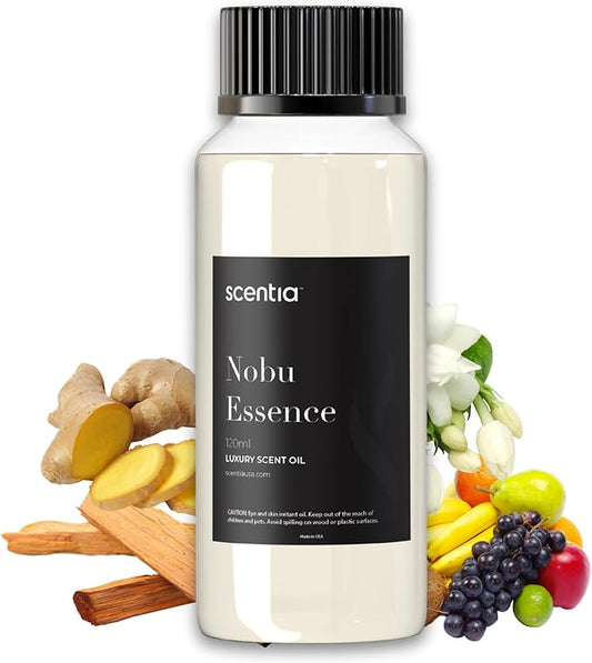 Scentia Hotel Diffuser Oil Inspired by The Nobu Hotel - 120 mL 4.06 fl oz - Essential Oil Blend Jasmine, Lilly, Sandalwood & Fresh Citrus for Aromatherapy Diffusers - Nobu Essence