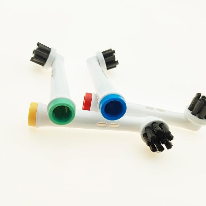 Replacement Toothbrush Heads Compatible with Oral-B Braun Electric Toothbrushes, Black, Bamboo-Charcoal Infused Bristles Refills for 3756 3757 3765 3744 3709 3762 4704 4739 4729 (4)