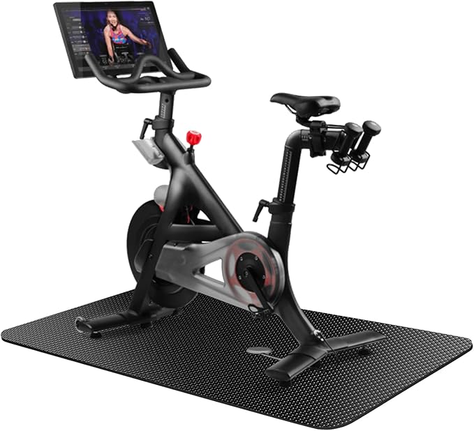 Treadmill Mat,Bike Mat Compatible with Peloton Bike Elliptical Treadmill,Folding Pad Exercise Equipment Under Exercise Trainer Pad for Stationary Indoor Spin