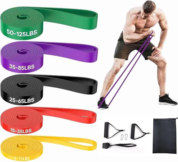Professional Resistance Bands Set - Versatile Pull Up Bands for Working Out, Physio Therapy, and Muscle Training; Includes Door Anchor & Handles for Home Fitness - Ideal for Both Men and Women