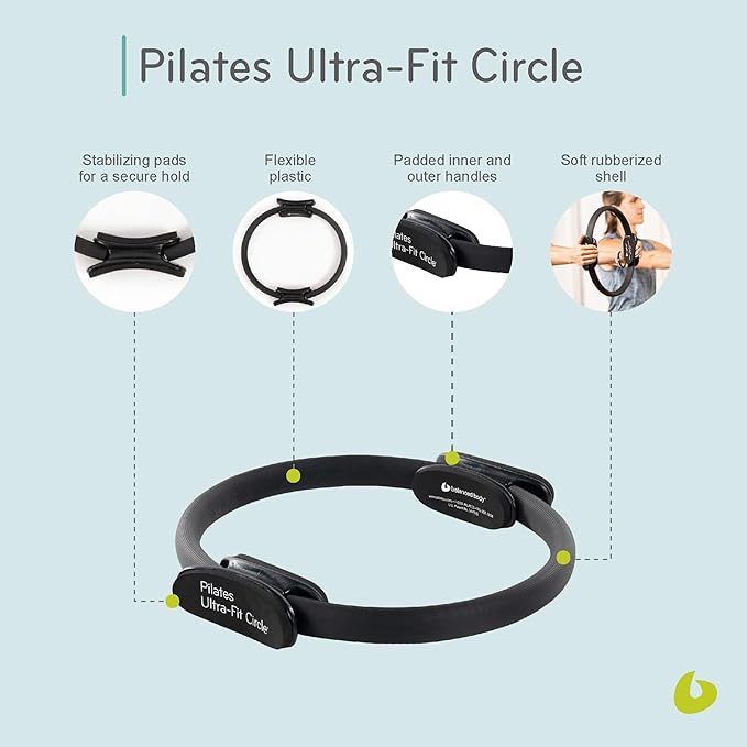 Balanced Body Ultra-Fit Circle Pilates Ring, Body Ring, Great Exercisers for Legs, Fitness Circle, Thigh Exercise, Pilates Circle, Pilate Ring Fitness Equipment for Home or Studio