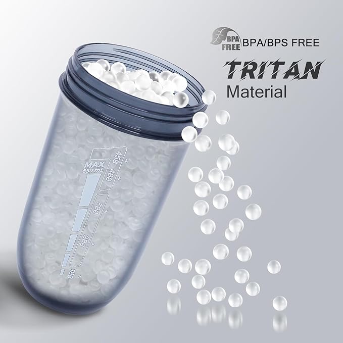 20 oz protein shaker bottle, TRITAN Plastic, BPA/BPS Free Whey Protein Drink Cups for Pre-Workout and Gym, Blender Shaker for Blending Protein Shakes, Overnight Oats and Smoothies(blue)