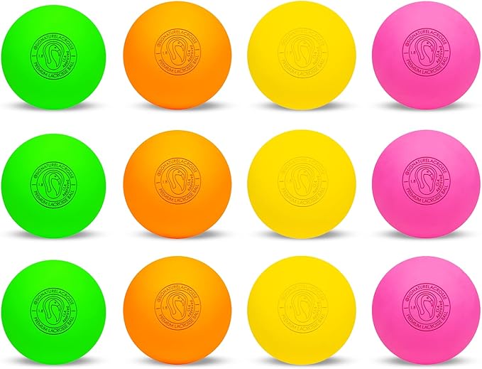 Signature Lacrosse Ball Set - Packs of 2, 4, 8, 12, and 120 - No Chemical Smell Massage Balls, Myofascial Release Tools, Back Roller, Muscle Knot Remover