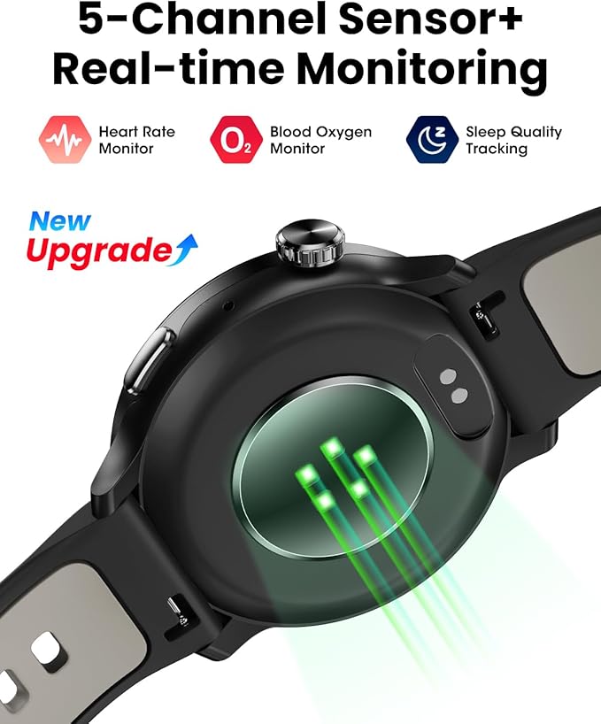 Smart Watch GPS, 1.43" AMOLED Screen Smart Watch for Men/Women Fitness Tracker, Military Smartwatches Compass,Compatible with Android & iOS (Bluetooth Call Answer/Dial), Multiple Sports Modes