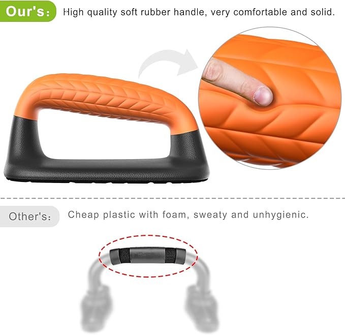 SELEWARE Push Up Bars Pushup Stands Handstand Bars, Soft Rubber Handle Provide Comfy Grip, Fit for Calisthenics, Fitness, Floor strength training, Stable and Sturdy Construction Support 500 lbs