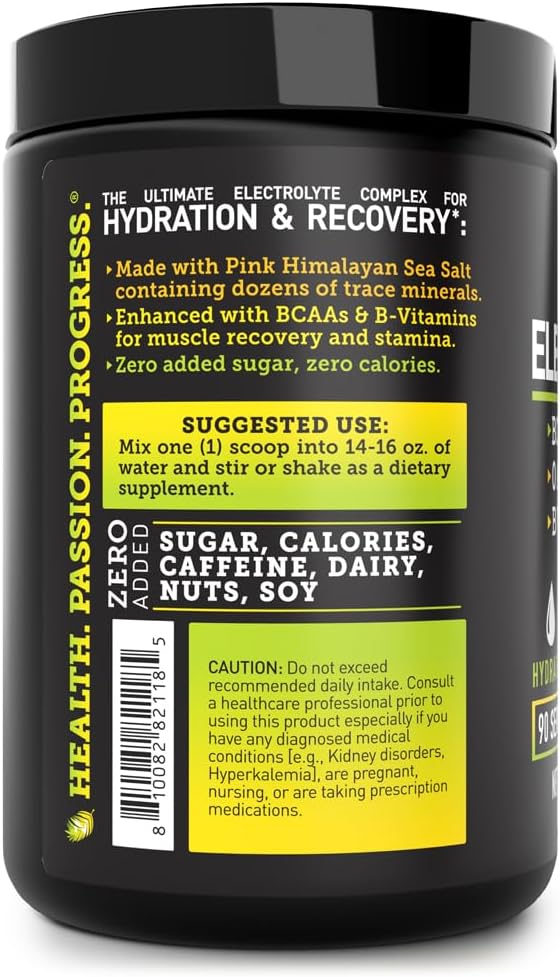 Enhanced Electrolyte Powder (Lemon Lime | 90ct.) w/ 0 Sugar +BCAAs +B-Vitamins Electrolyte Supplement w Potassium Zinc & Magnesium for Hydration - Keto Electrolytes