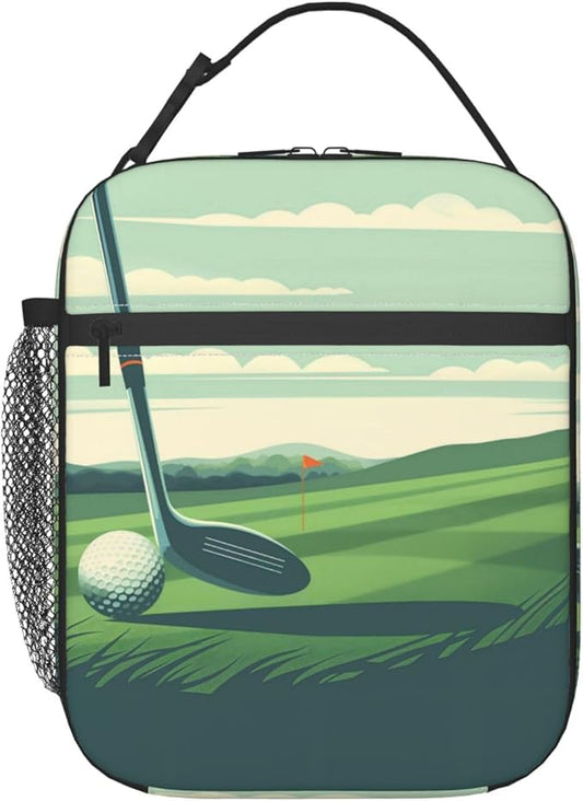 Insulated Lunch Box for Women Men, Golf Lunch Box Reusable Portable Lunch Bag Cooler Tote Waterproof Lunch Container for Office Picnic Work Travel Hiking