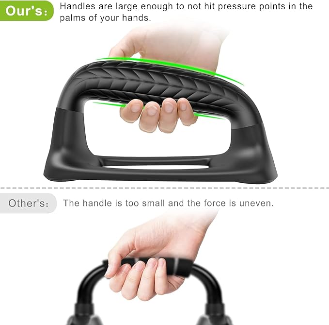 SELEWARE Push Up Bars Pushup Stands Handstand Bars, Soft Rubber Handle Provide Comfy Grip, Fit for Calisthenics, Fitness, Floor strength training, Stable and Sturdy Construction Support 500 lbs