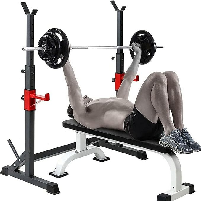 45-70.5inch Adjustable Bench Press Stands Dip Stand for Home Gym Full Body Multi-Function Workout Fitness, Adjustable Portable Squat Rack 441LBS Max Load