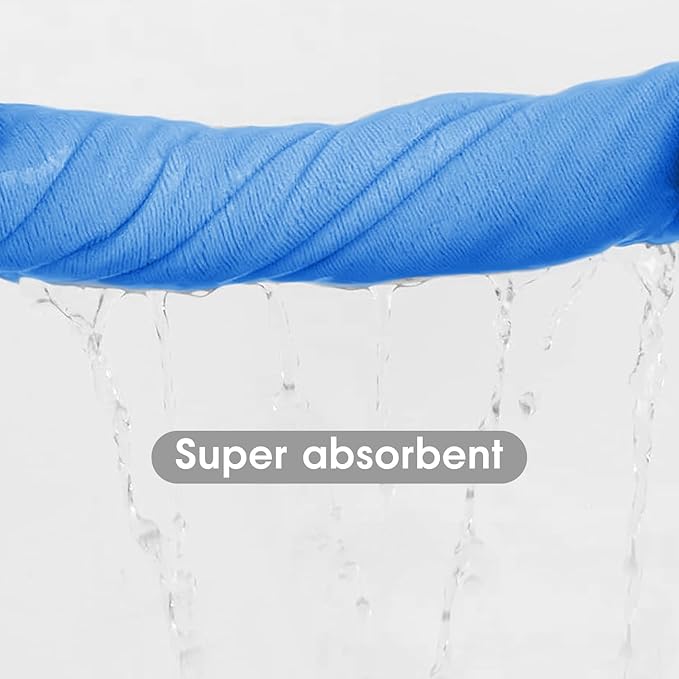 JML Bath Towel, Microfiber Bathroom Towels Set 6 Pack 30" x 60" - Extra Large, Soft, Absorbent, Quick Dry, Odor Resistant, No Shedding, Shrink Resistant, Use for Hair Wrap, Fitness, Sport, Yoga, Blue