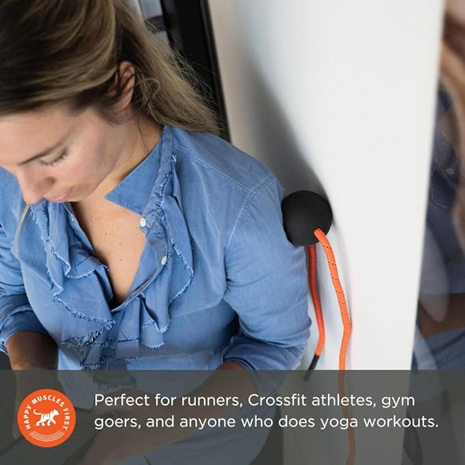 Tiger Tail Tiger Ball 1.7 Foam Roller Ball + 50”+ Corded Rope – Deep Tissue Massage Ball: Feet, Legs, Neck, Back – Trigger Point Massage Therapy – Relieve Muscle Soreness – Muscle Recovery