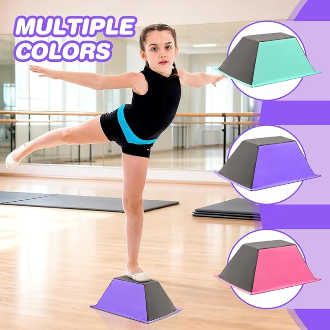 FBSPORT Cheer Stunt Training Stand, PU Non-Slip Stunt Trainer Flyer Stand Cheer for Promotion and Development of Flexibility, Coordination (Purple)