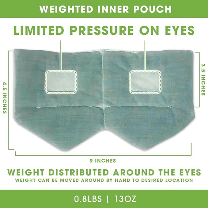 BARMY Weighted Sleep Mask for Women and Men (0.8lb/13oz) Weighted Eye Mask for Sleeping, Eye Cover Blocks Light Helps Relaxation and Night Sleep, Comfortable Blackout Sleeping Mask, Gray