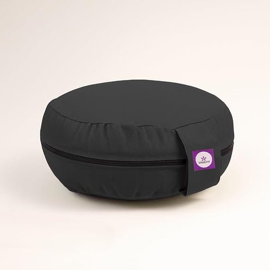 Yogikuti Meditation Cushion – 100% Pure Cotton Zafu for Comfortable Meditation & Yoga – Floor Sitting Pillow for Mindfulness & Support