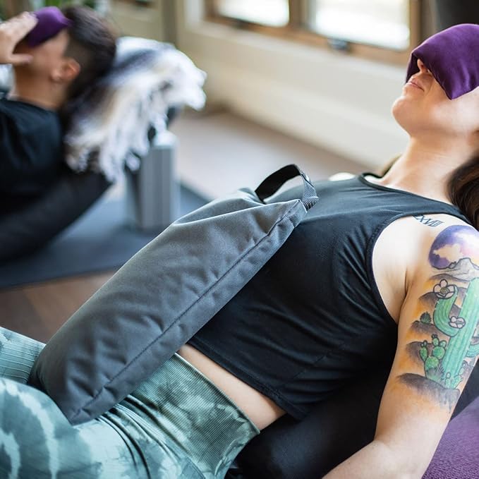 Hugger Mugger 10lb Yoga Sandbag - Adds Weight to Your Poses, Zipper Cover, Sturdy Handle, Silica Sand Filling, Durable Material