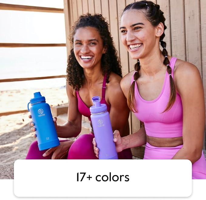 Takeya Actives Water Bottle with Spout Lid - Bottle with Double Stainless Steel Insulation - Dishwasher Safe & BPA-Free - Bottle with Spout Lid & Removable Bumper - 32 oz, Lilac