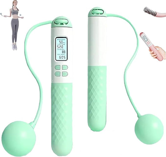 Runaivete Skipping Rope with Counter, 2026 New Cordless Jump Rope, Smart Weighted Jump Rope, Intelligent Adjustable Digital Timer & Calorie Burned Counting Jumprope with LCD Display