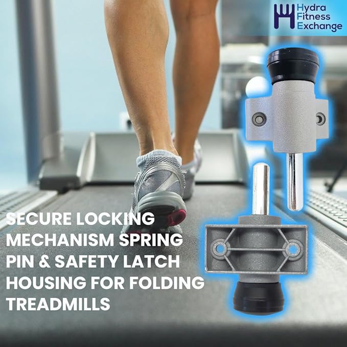Treadmill Latch Pin Assembly | Secure Locking Mechanism Spring Pin & Safety Latch Housing for Folding Treadmills | Storage Lock Pin P/N 391670 | Compatible with Gold's Gym 430I