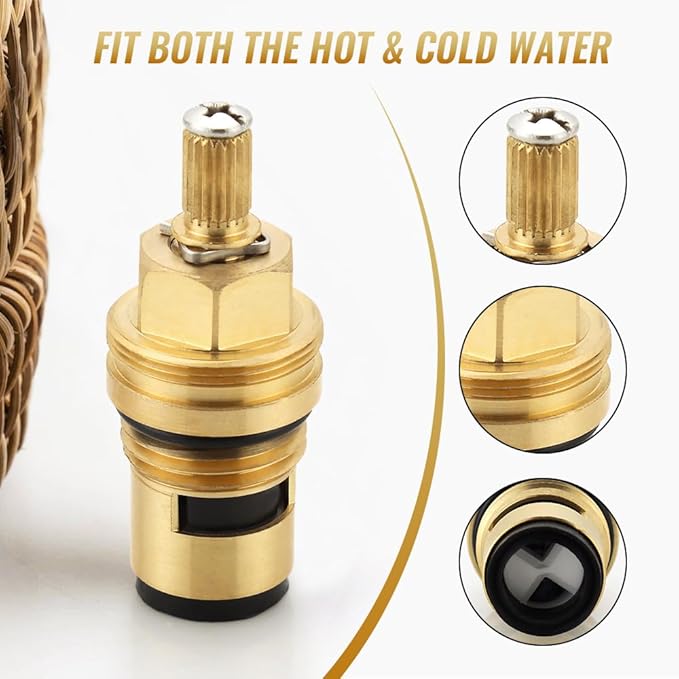 Kitchen Faucet Cartridge for Grohe 45883000 45882000 Cartridge Replacement Part, Cold Hot Flow Right Left Side Installation Suitable for Shower Bathroom Faucet Stem Replacement (45883000+45882000)