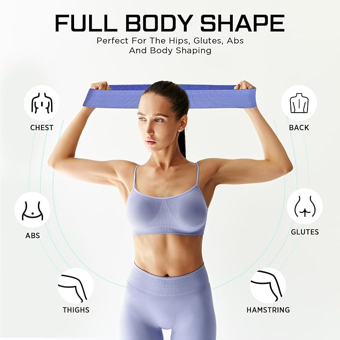 12 Pcs Fabric Resistance Bands for Working Out Booty Workout Stretch Exercise Bands Non Slip for Legs Squat Resistance Loop for Women Men Starter Butt Hip Thigh Fitness