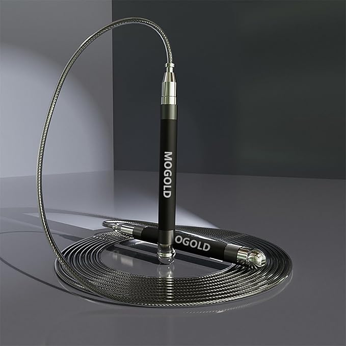 2-in-1 Speed Rope: 2mm for Boxing/MMA & 3mm for CrossFit - Tool-Free Adjustable Cable System with Dual Bearings - Sweatproof Hybrid Grip for High-Intensity Training