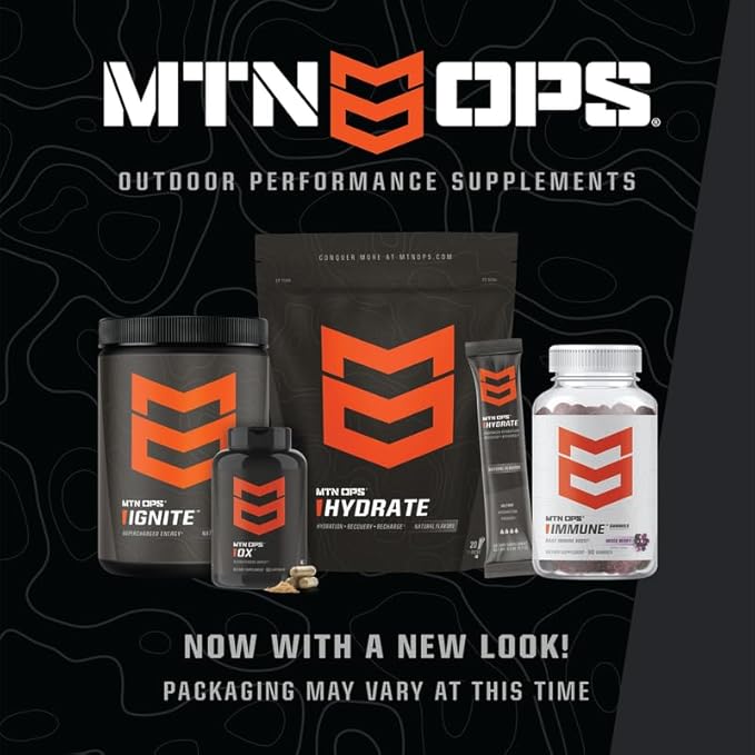 MTN OPS Hydrate Electrolytes Powder Drink Mix, 20 Single Serving On-The-Go Electrolyte Packs with Over 1000mg of Electrolytes per Serving, Lemonade