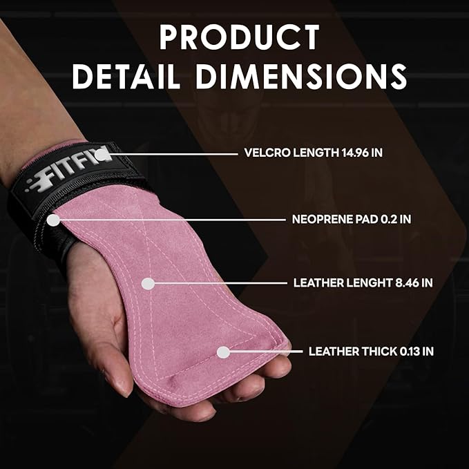 Weight Lifting Wrist Strap, Double Leather Weightlifting Wrist Straps for Gym Strength Training, Neoprene Padded Wrist Wraps - for Men & Women (Pair)