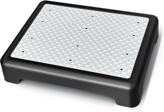 GWNF3.35'' Short Step Stool – 600lb Capacity Ultra-Sturdy Structure & Lightweight Step Stools for Seniors, Kids & Adult | Non-Slip Wide Platform | Mobility Step Stool for Indoor & Outdoor(Black-White)
