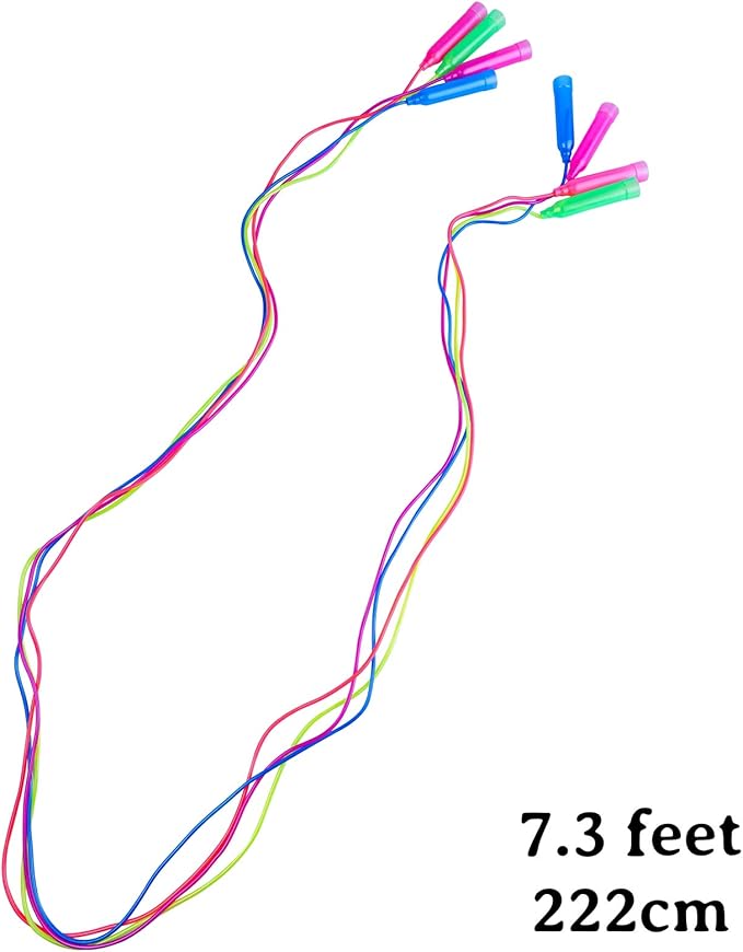 Elcoho 10 Pack Colorful Kids Jump Rope Set Adjustable Plastic Kids Jump Rope Skipping Rope Outdoor Jump Ropes Great Party Favor