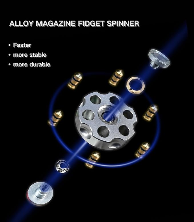 4pcs Alloy Metal Fidget Spinners,High-Speed Bearing & Weight Adjustable,Stress Relief Fidget Toys Adults