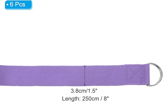 PATIKIL Yoga Strap for Stretching Cotton Yoga Belt with Adjustable Metal D-Ring Buckle Stretch Bands for Fitness Pilates