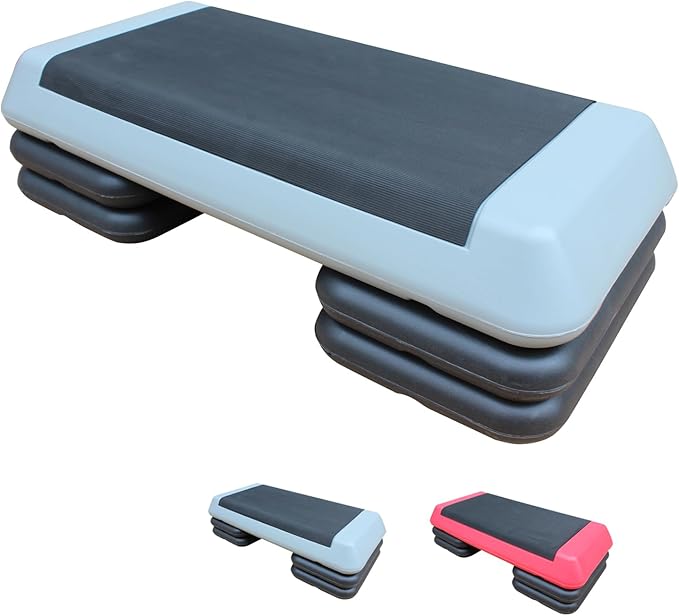 Exercise Aerobic Step Platform,Adjustable Height Fitness Stepper Stackable Risers, Aerobics Stepper Workout Stepper for Gym Home Cardio Strength & Training