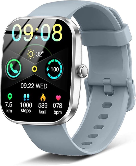 Smart Watch(Answer/Make Call), 1.91" Smartwatch for Men Women, 2025 NEW Fitness Watch with 110+ Sport Modes, Fitness Activity Tracke with Pedometer/Sleep Monitor/Heart Rate/IP68 Waterproof,Silver Grey