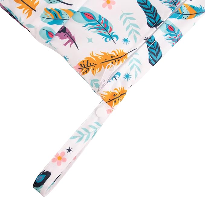 babygoal Wet Dry Bags for Baby Cloth Diapers, Washable Travel Bags, Beach, Pool, Gym Bag for Swimsuits & Wet Clothes with Two Zippered Pockets 3 Pack, 3LN21