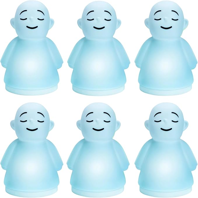 Set of 6 Mindfulness Meditation Anxiety & Stress Relief Tool, Relaxing Items for Adults Kids, Upgraded 2 in 1 Touch Breathing Night Light