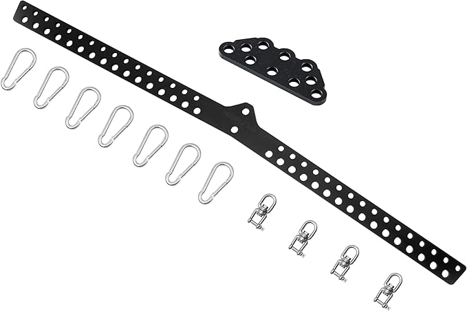 Multi-Grip LAT Pull Down Bar Hardened Powder-Coated Finish, 360° Rotating Stainless Steel Adapter, Neutral & Wide Grip Spreader Bar for Pulley System Gym & Cable Machines